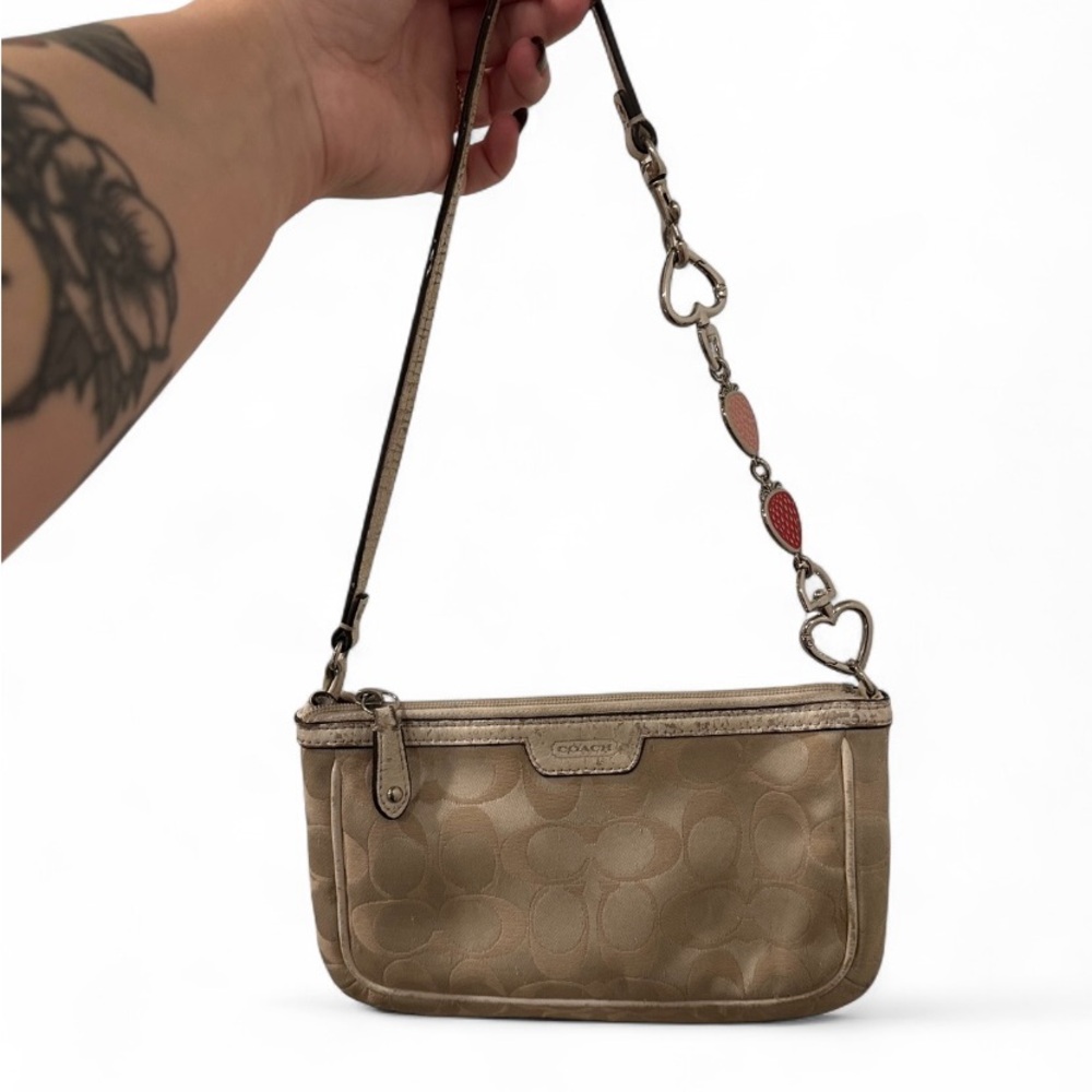 SOLD Coach Tan Signature Wristlet